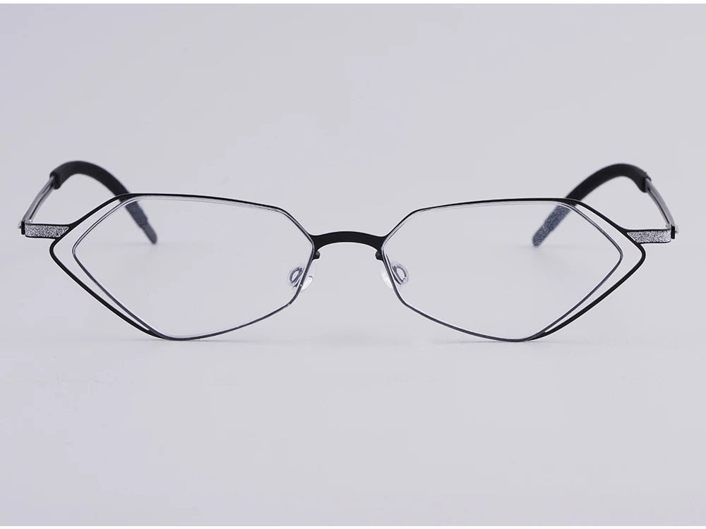 Diamond Shape Titanium Polygon Eyeglasses Frame