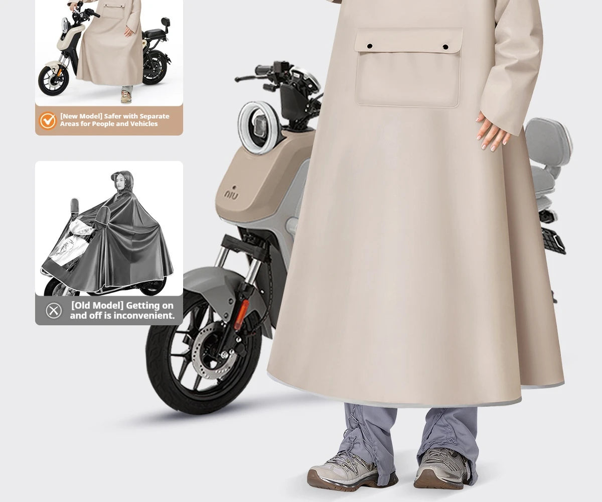 Full Length Waterproof Motorcycle Raincoat with Shoe Covers