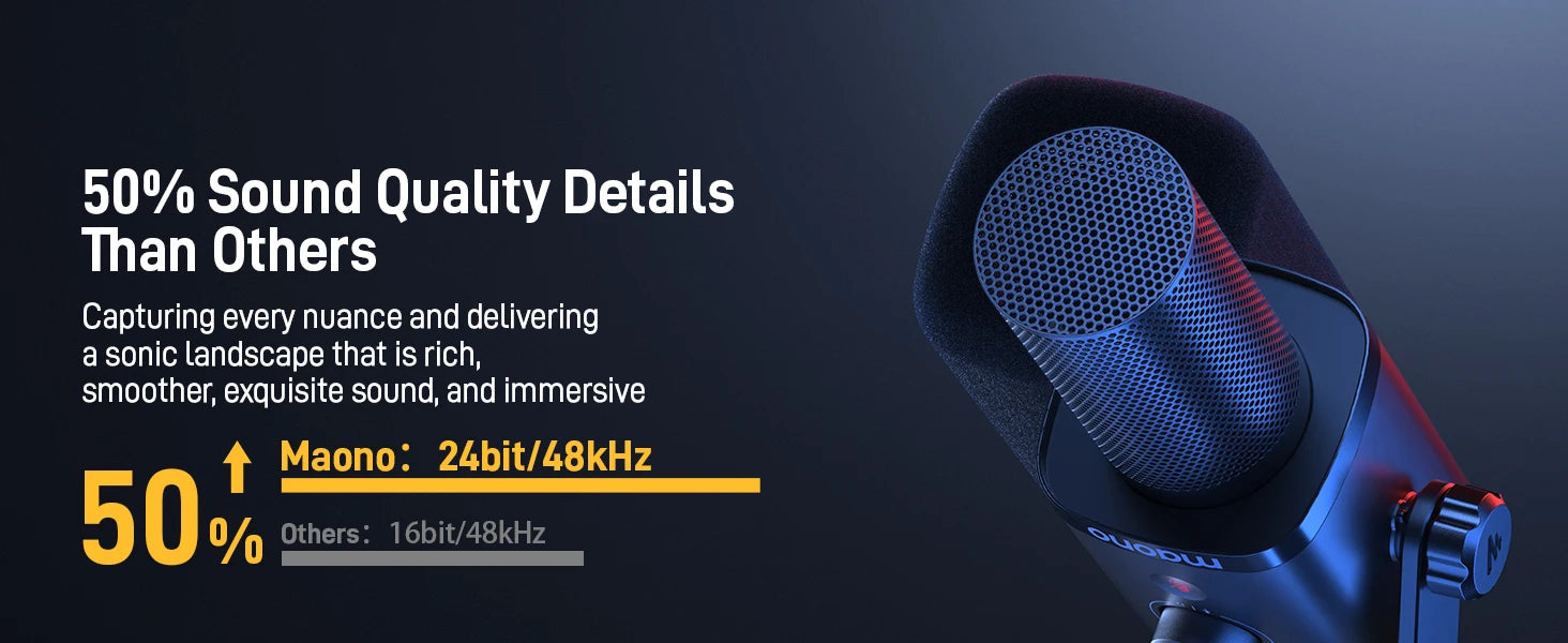 PD100X Dynamic Microphone Software Noise Reduction Included RGB gaming mic Enhances gaming experience Ideal for recording