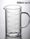 250/350/500/1000ml Glass Measuring Cup With Lid Heat-resistant With Scales Laboratory Beaker Handle Kitchen Measuring Mug