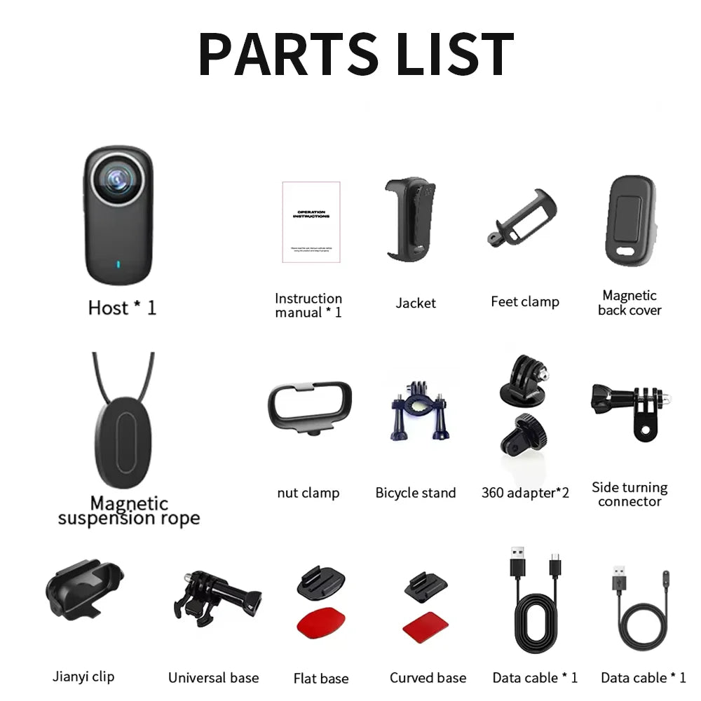 4K WiFi Mini Action Camera Portable Helmet Motorcycle Body Cam for Vlogging Cycling Outdoor Sports