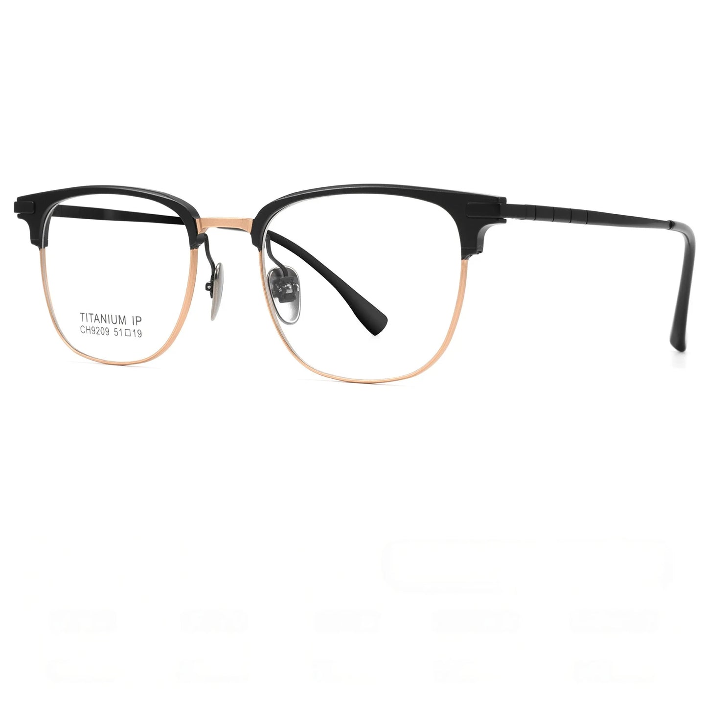 Mens Retro Oval Lightweight Pure Titanium Eyeglasses Frames