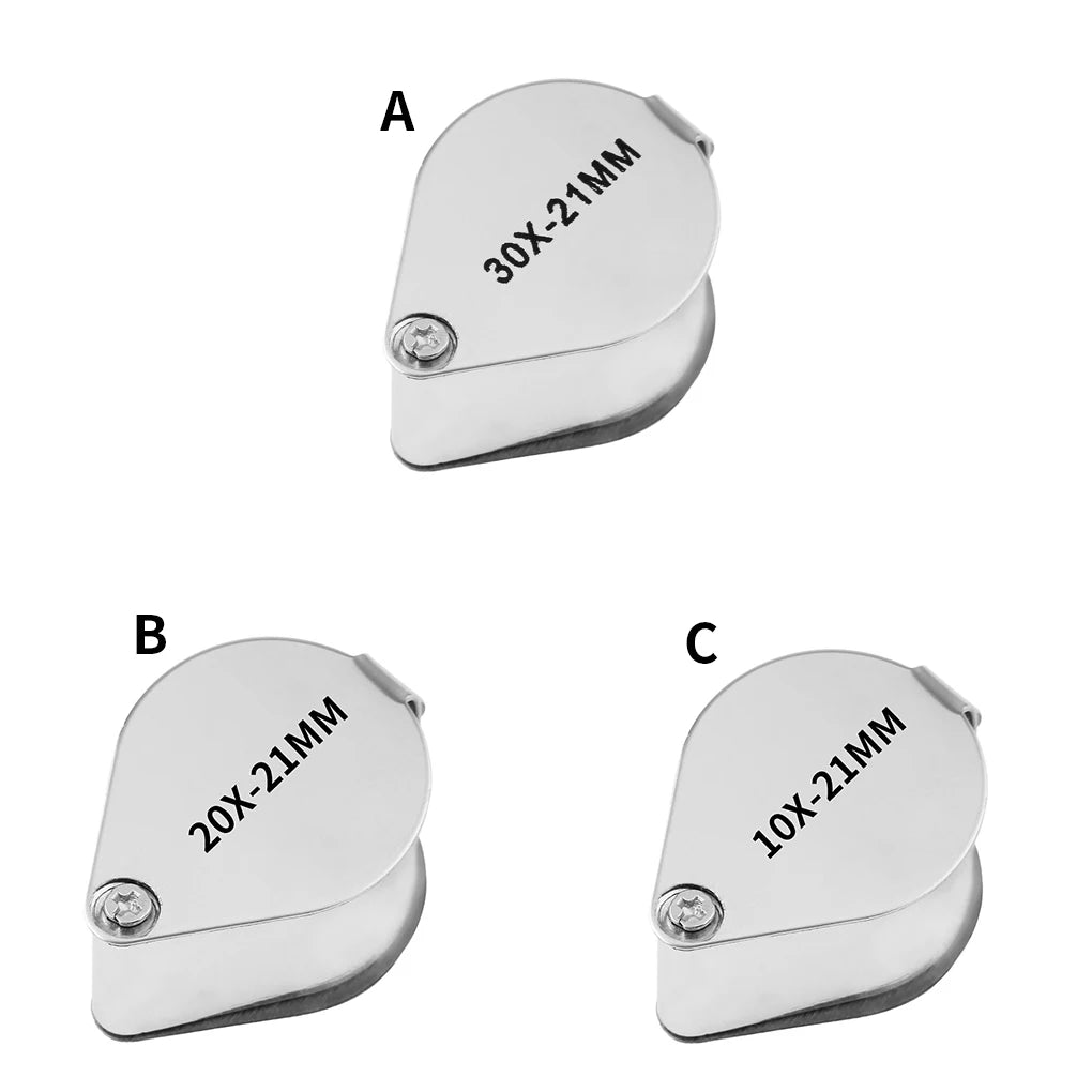 10X 20X 30X Triplet Jewelry Loupe Pocket Magnifier Glass