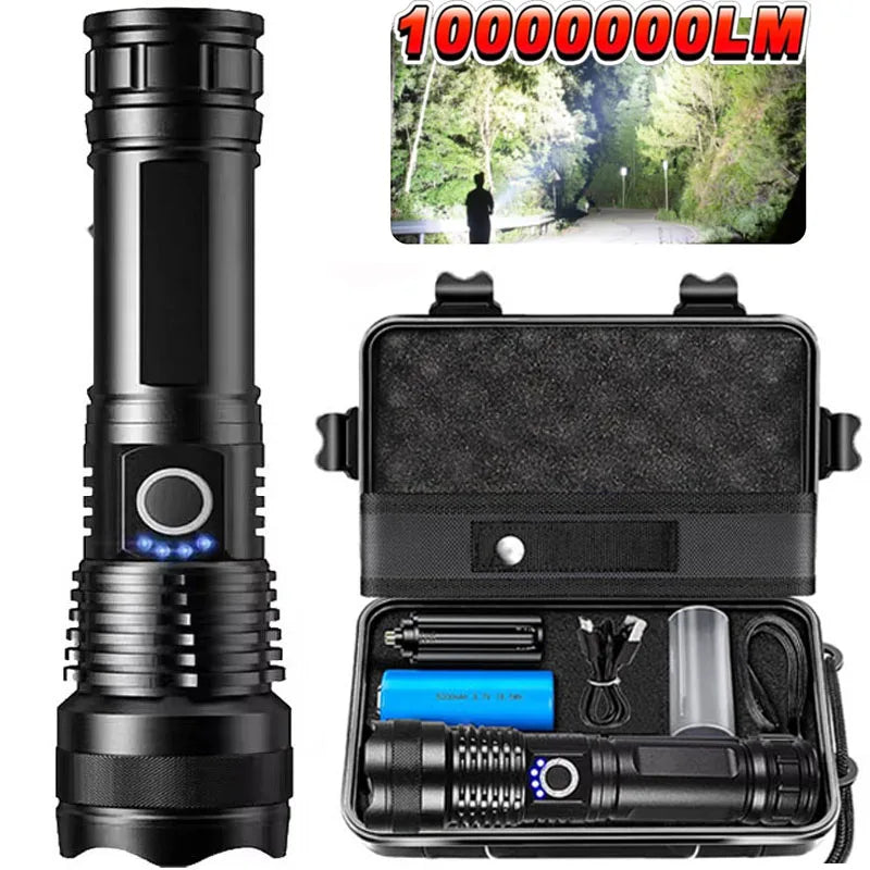 High Power Rechargeable LED Tactical Flashlight Aluminum Alloy Zoom Torch