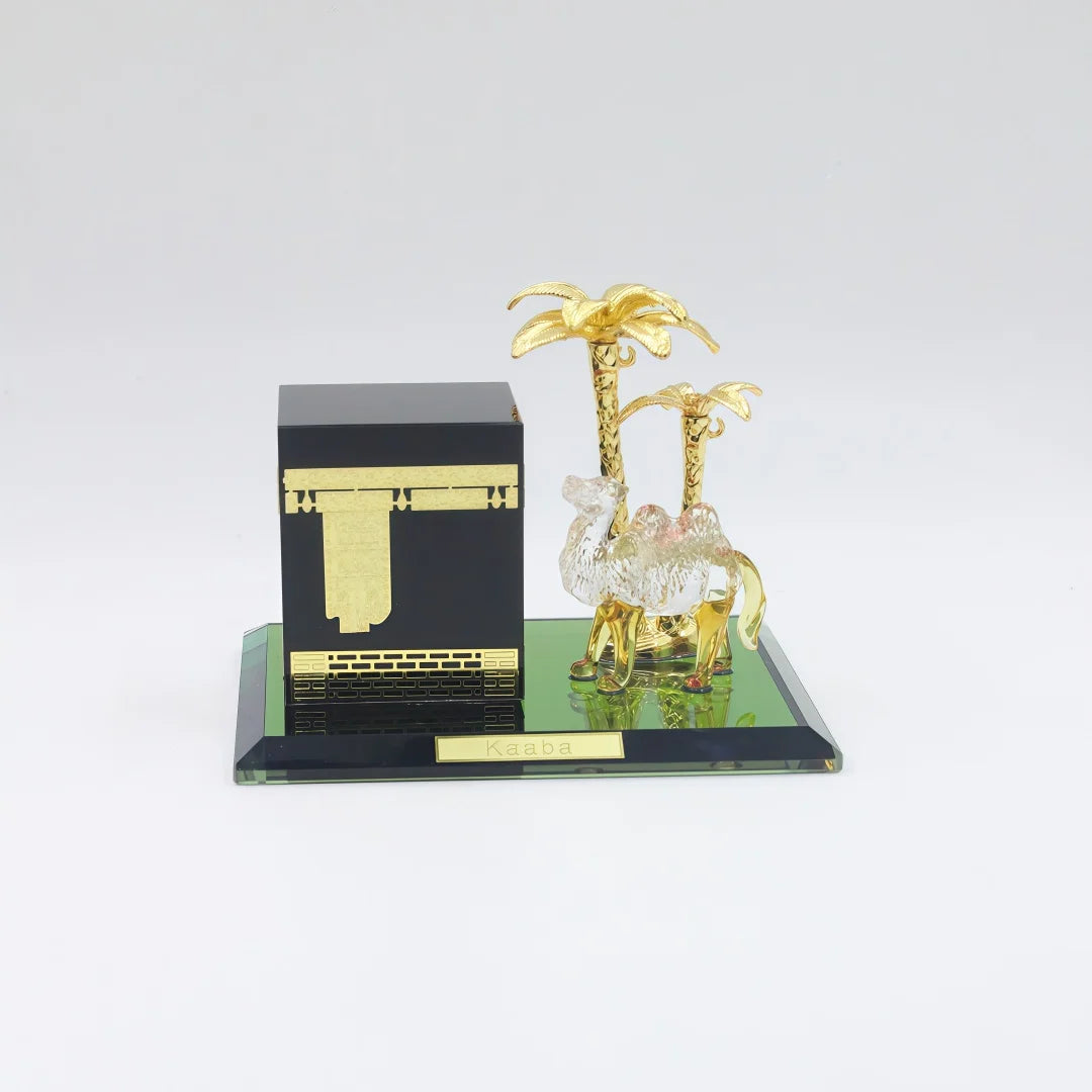 Islamic Mecca Decoration Model with Camel Palm Tree Miniature Muslim Home Décor Ornament Display Ramadan Eid Gift