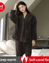 Women’s Winter Flannel Pajama Set – Warm, Thick Coral Fleece 2-Piece Loungewear