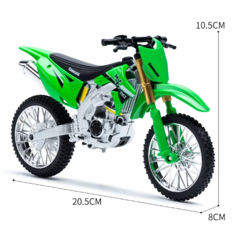 1:10 Kawasaki KX450F Alloy Die Cast Motorcycle Model Vehicle Collection With sound Off Road Autocycle Toys Car