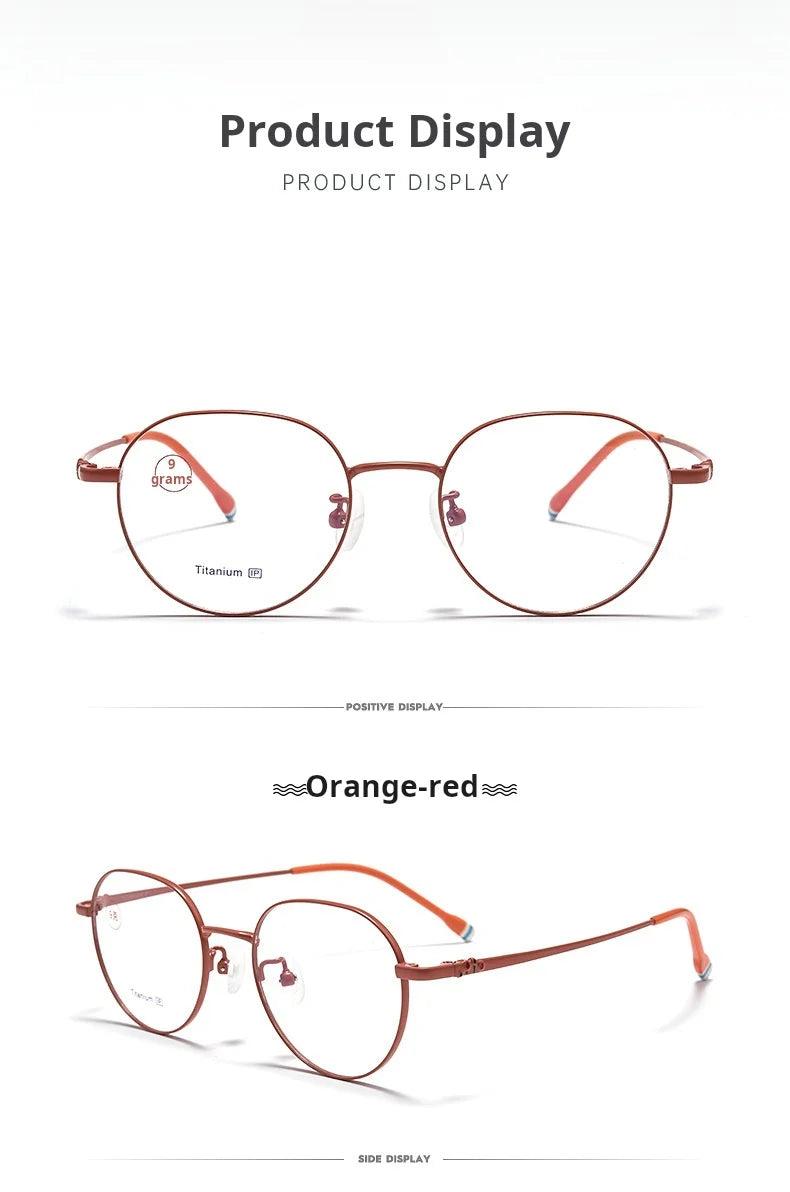 Retro Polygonal Lightweight Titanium Eyeglasses Frames