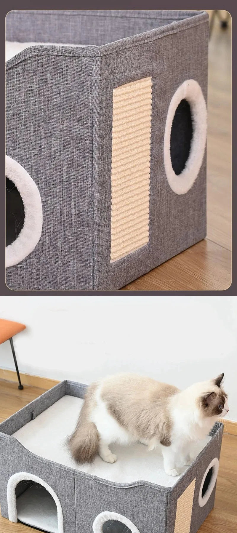 Warm Plush Pet House Bed for Cats and Small Dogs