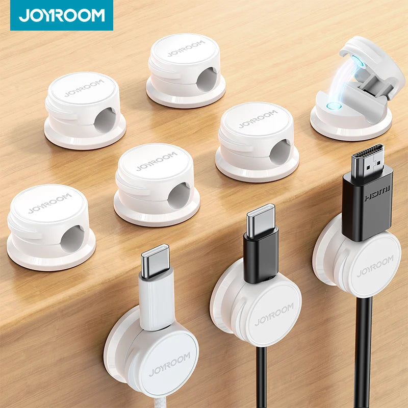 9 Pcs Cable Management Cord Organizer Magnetic Cable Clips Adhesive Wire Holder Keeper Under Desk Cord Hider JR-ZS468