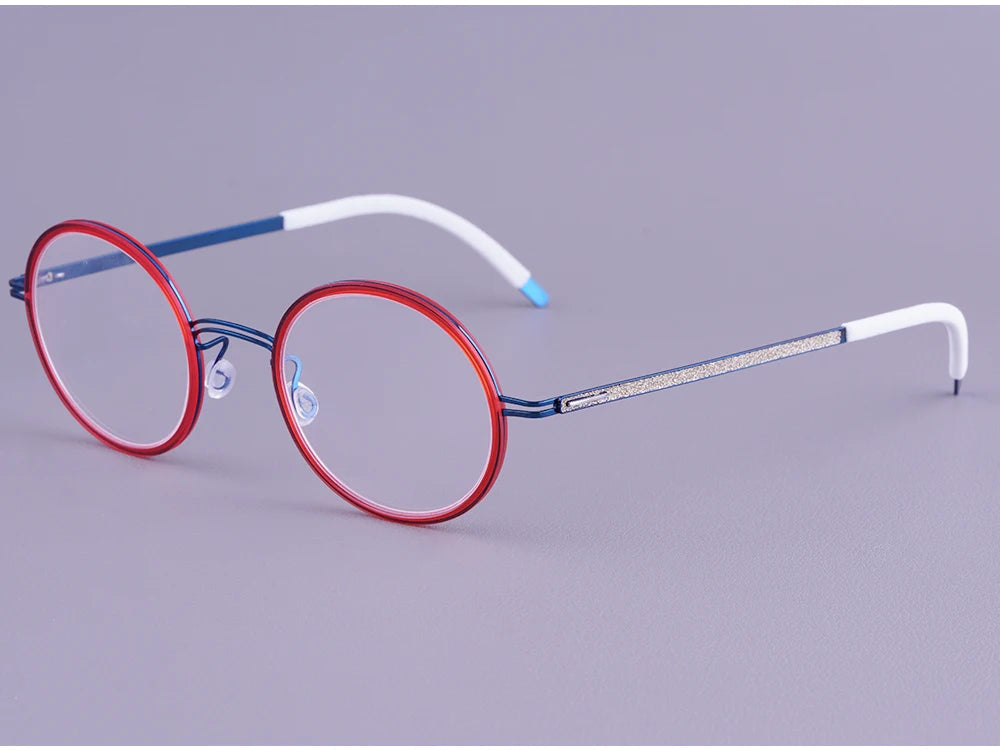 Vintage Round Titanium Acetate Eyeglasses Frame