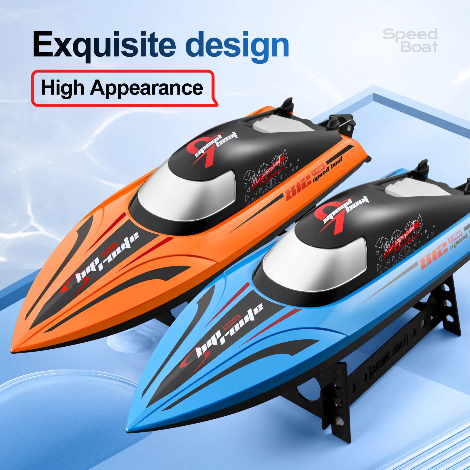 Rc Boat Large 48Cm 40Km/h High-Speed Remote Control Speedboat 2.4G Waterproof Electric Racing Ship Water Toys for Boys