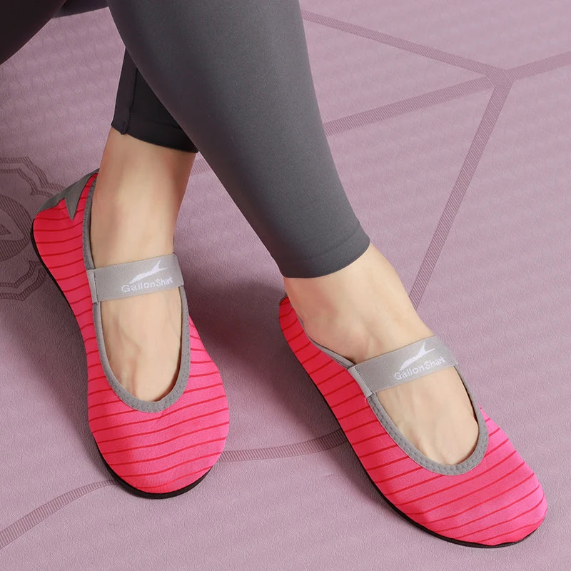 Indoor Fitness Non-slip Soft-soled Yoga Shoes Women's Rope Jumping Mute Stretching Pilates Training Shoes
