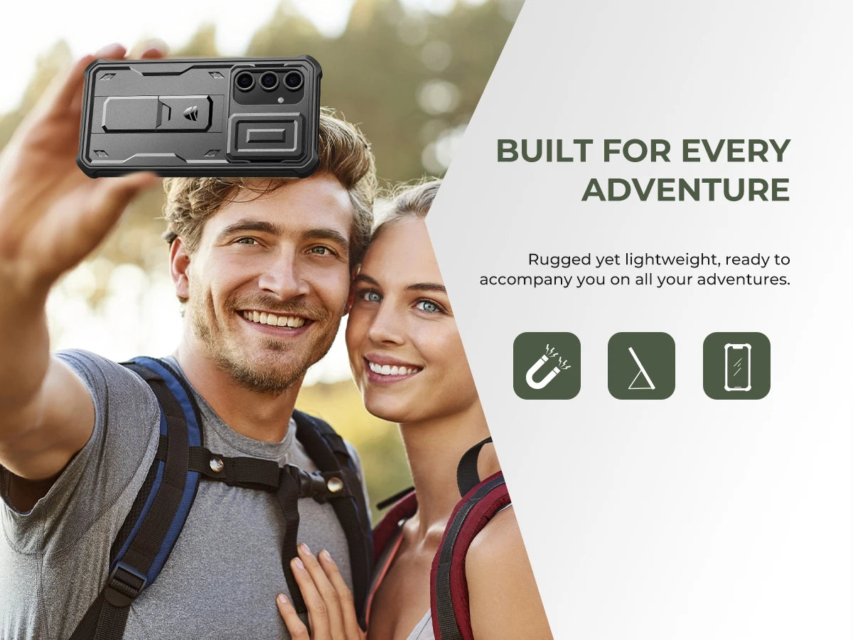 For Samsung Galaxy S24 FE Case with Built-inSlide Camera Cover Full Body Heavy-Duty Rugged Case holder Built-in Screen Protector