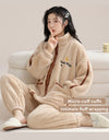 Women’s Winter Flannel Pajama Set – Thick, Soft Coral Fleece with Zipper & Oversized Fit