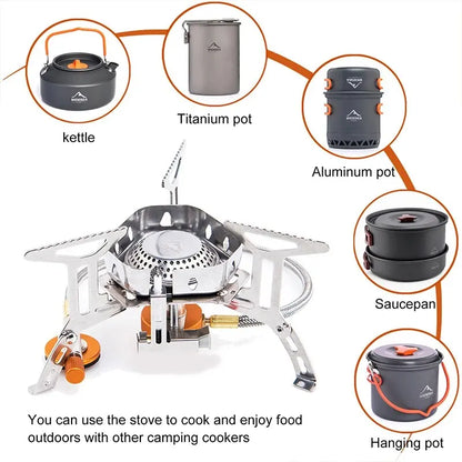 Camping Burner 3200W Windproof Foldable Electric Ignition Outdoor Portable Gas Stove