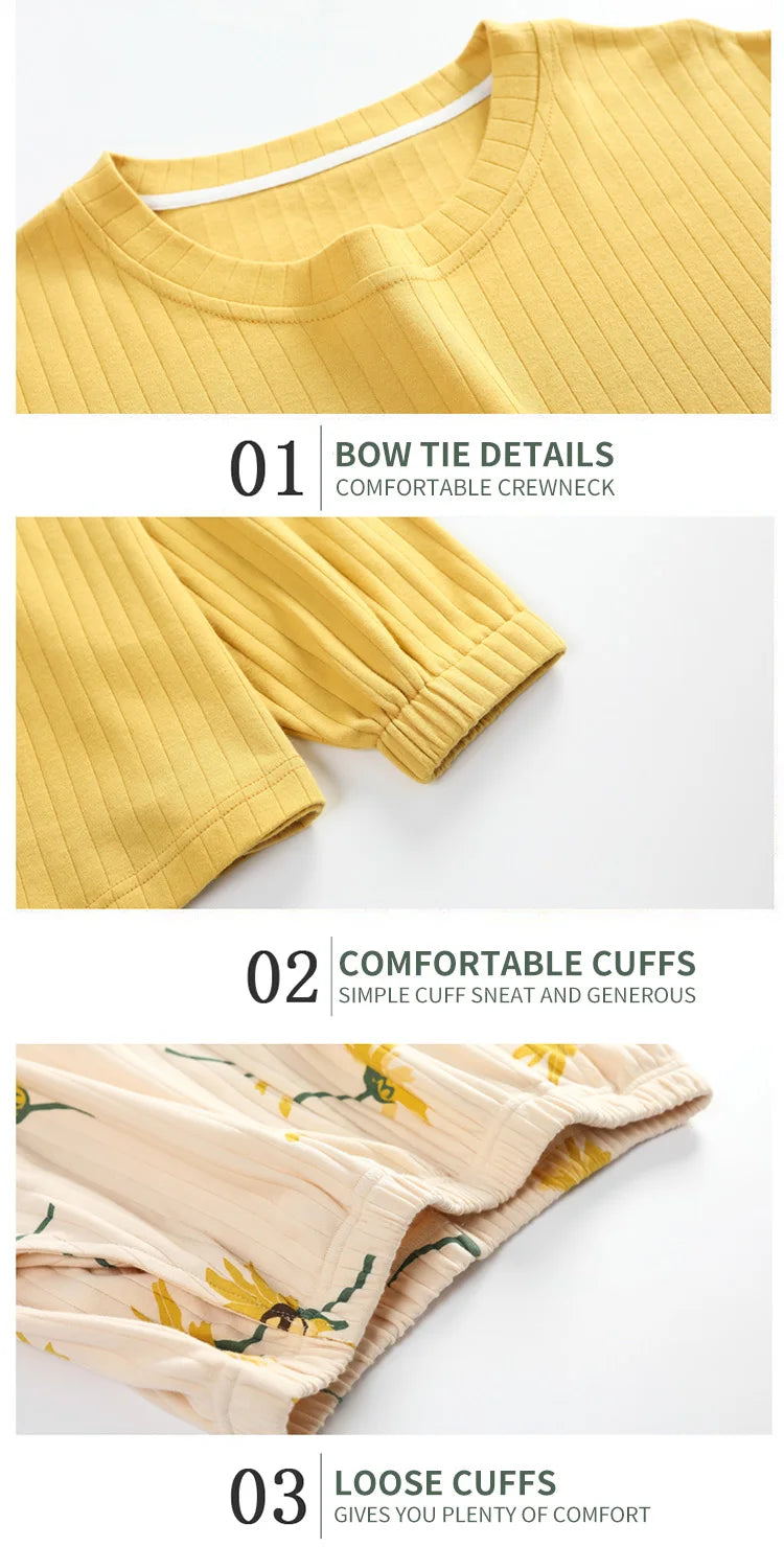 Women’s Winter Corduroy Cotton Pajama Set – Cute, Comfortable, Loose Long Sleeve Loungewear