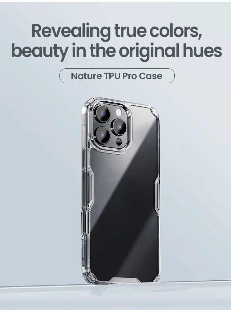 Nature Pro Case For iPhone 16 Pro Max Case Ultra Thin Luxury Soft TPU Transparent Airbag Shockproof Back Cover