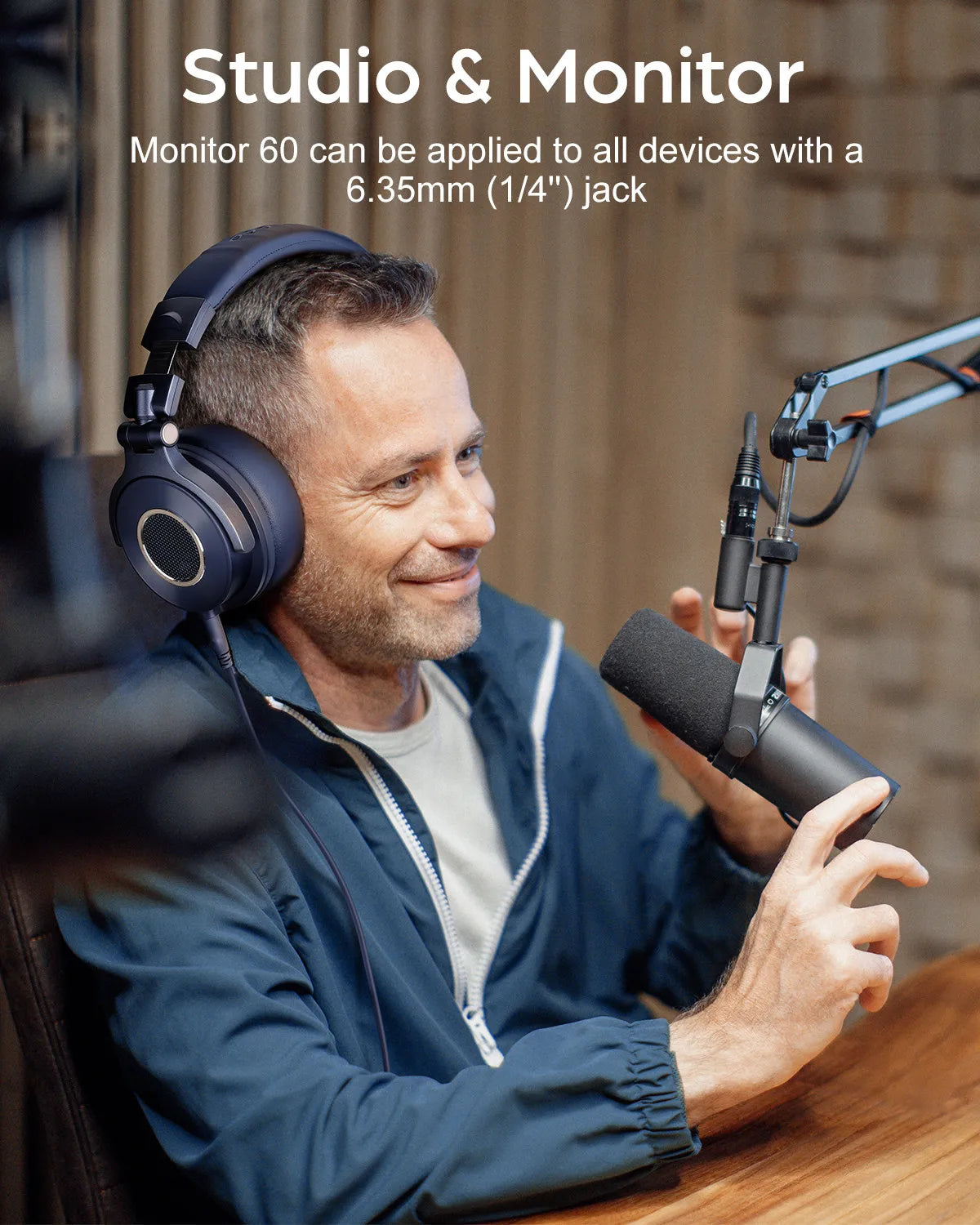 Monitor 60 Wired HiFi Headphones Professional Studio DJ Headphones Stereo Over Ear Headset With Hi-Res Audio Microphone