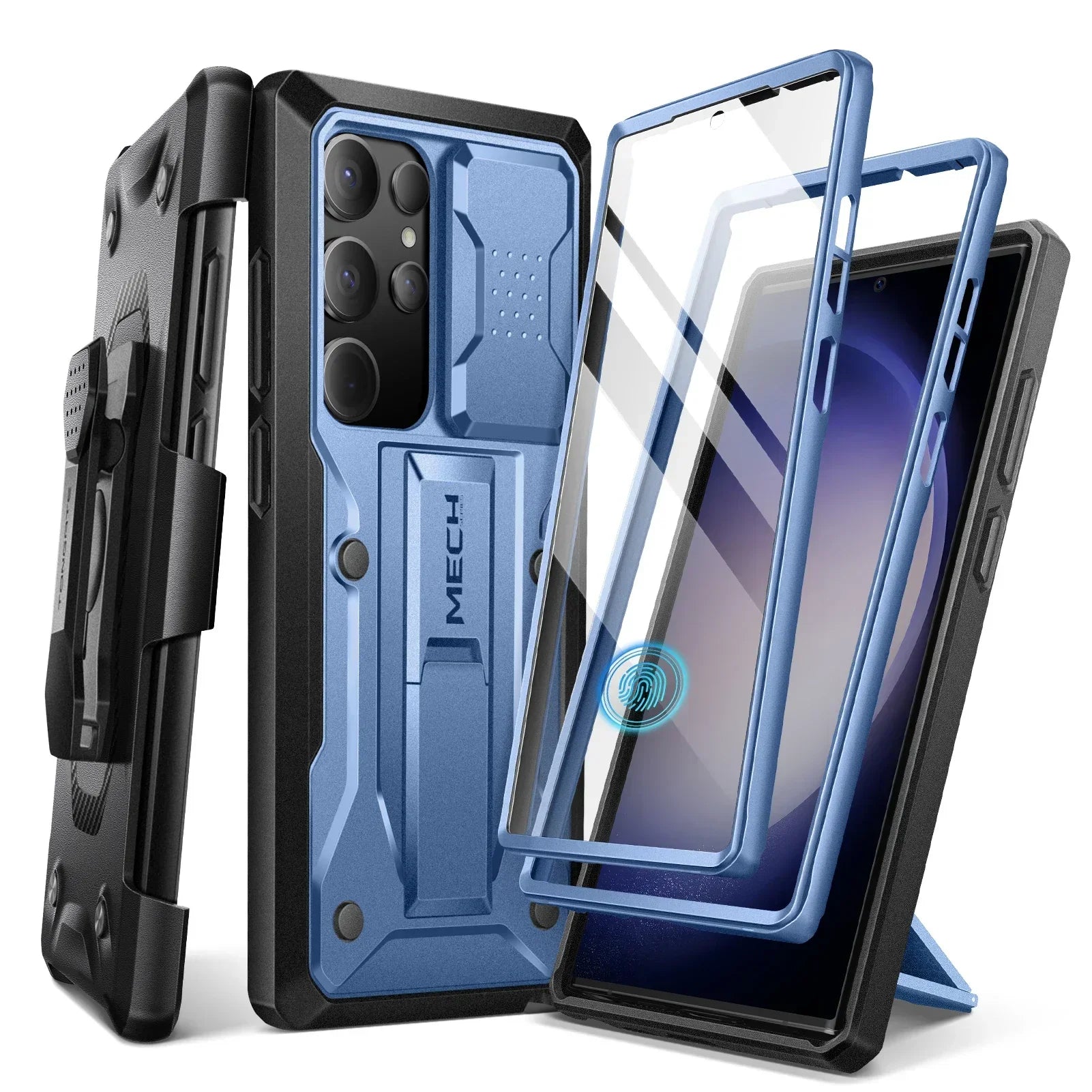 For Samsung Galaxy S24 Ultra Case Full-Body Shockproof Dual Layer Rugged Belt-Clip Case with Front Frame camera Screen Protector