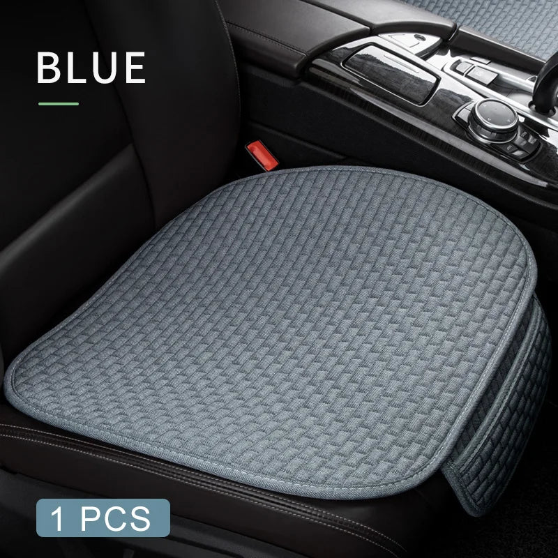 Karcle Car Seat Cover Full Set Front Rear Linen Car Cushion Breathable Universal Seat Pad Auto Protector Mat Interior Accessory