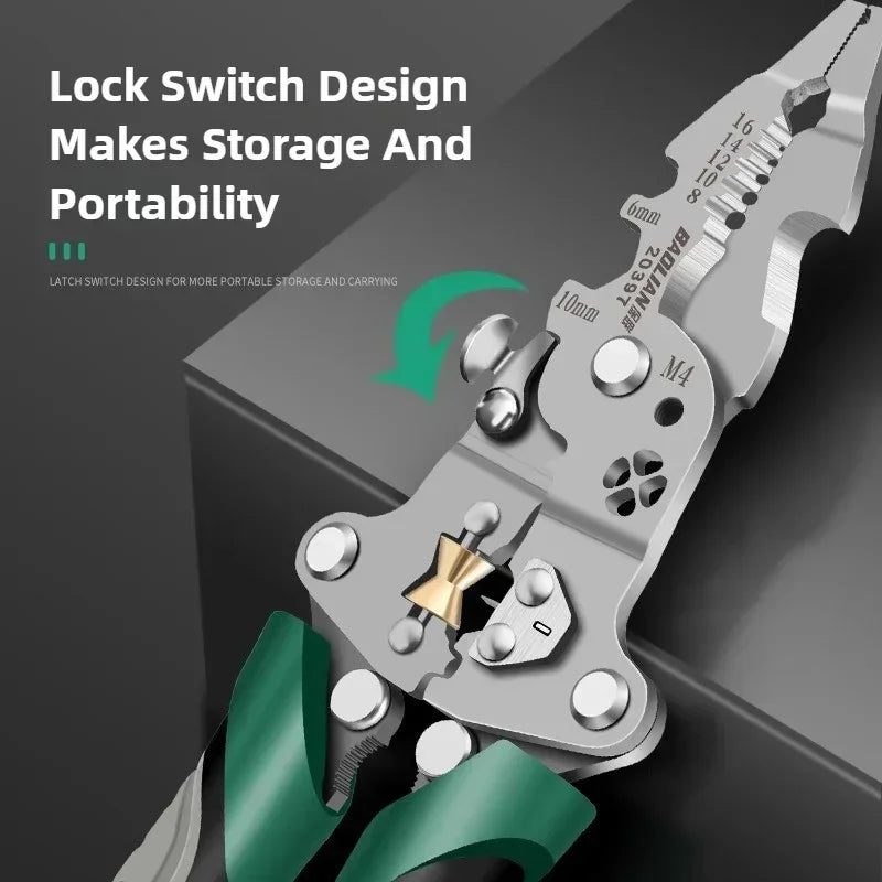 Electrician Wire Crimper Peeler Pliers Cables Stripping multifunctional Press Plier Terminal Crimping Gross Side Cutting Tool
