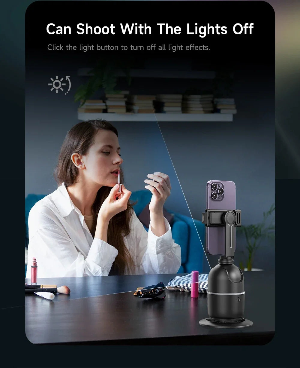 P03 Gimbal Stabilizer for Mobile Phone AI 360 Follow Selfie Stand Face Tracking Desktop Gimbal for Cellphone and Cameras