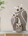 1 Set of 3 pcs Resin Owl Family Figurine Modern Minimalist Art Sculpture Trio Decorative Owl Home Office Desk Decor