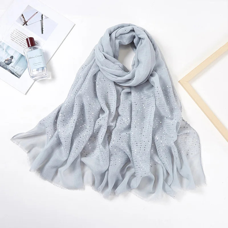 Cotton Hijabs Scarf Muslim Islamic Headscarf For Women Lady Soft Cotton Linen Tassel Sequins Islamic Hijab Shawl Wraps