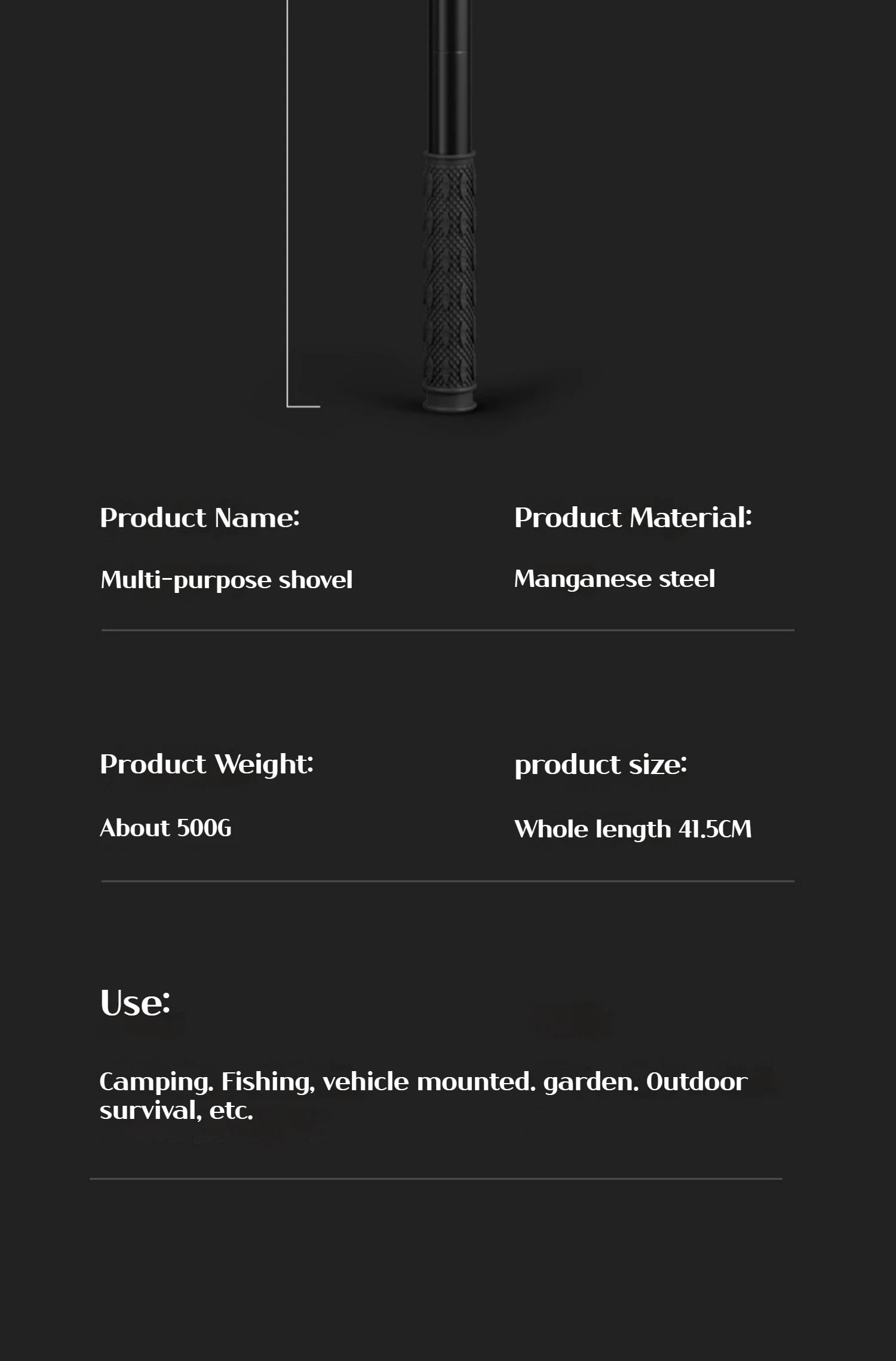 1pc Multifunctional Tactical Folding Shovel Survival Spade Saw Pickaxe Collapsible Engineer Shovel Stainless Steel