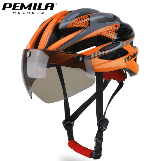 Cycling Helmet With Protective Goggles For Road And Mountain Bike