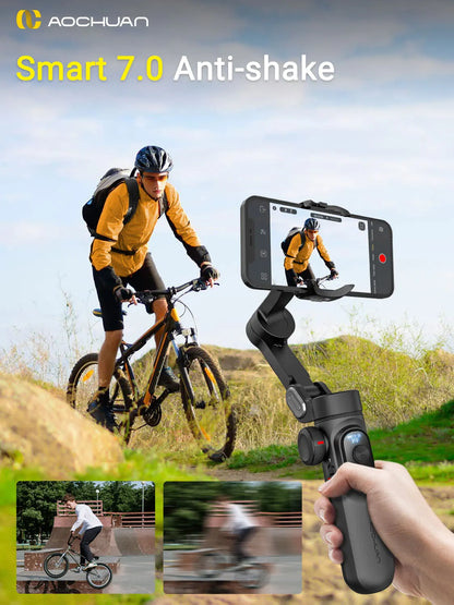 Smart X Pro Gimbal Handheld Stabilizer for Smartphone OLED Display Wireless Charging Inception Mode(SmartXPro Black)