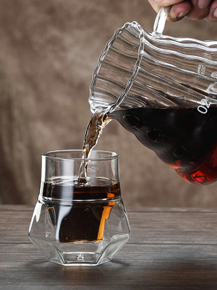 120/130ml Double-layer Glass Cup Hanging Ear Espresso Coffee Cup Anti-scalding Milk Party Brandy Wine Teacup Clear Mug
