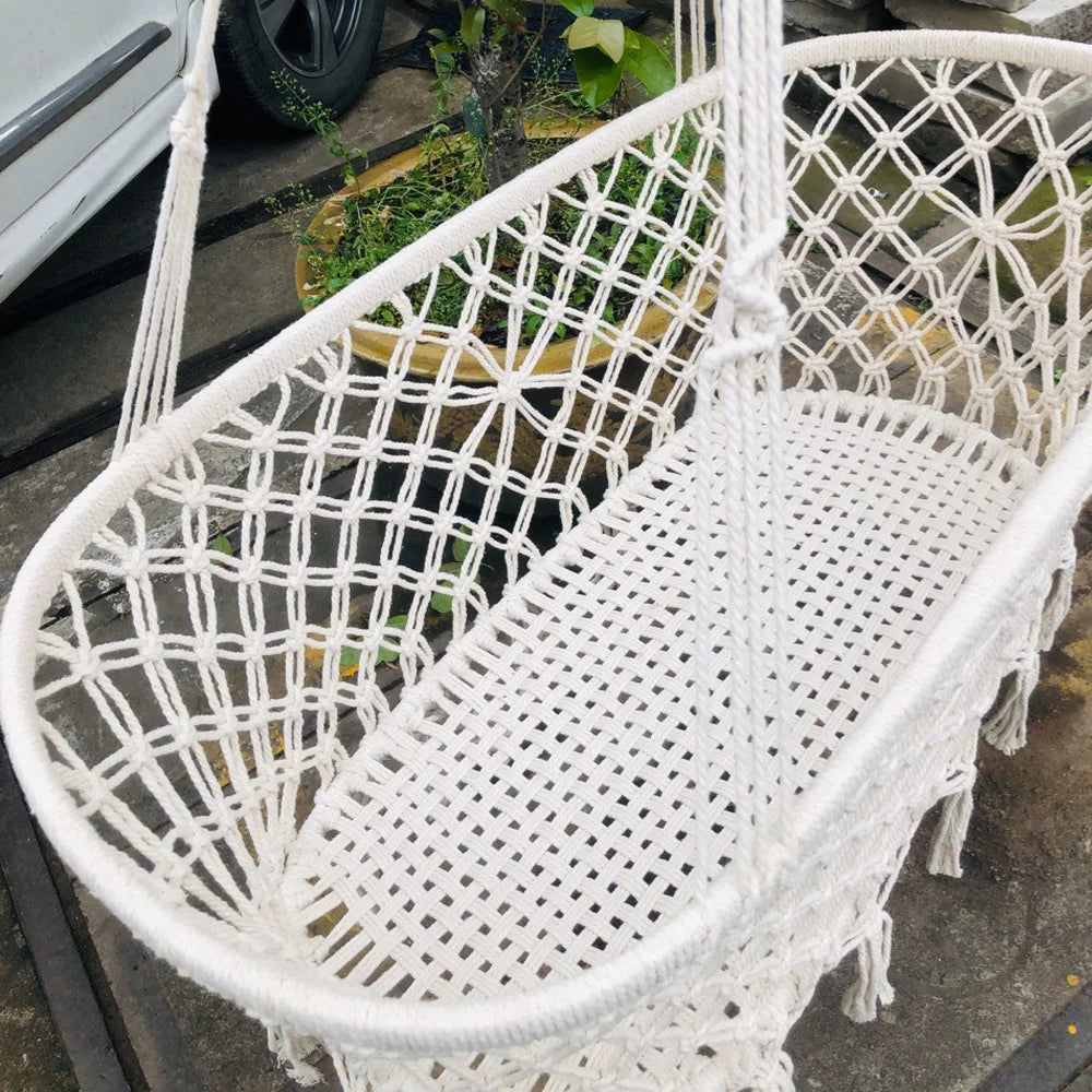 Nordic Style  Indoor and Outdoor Cotton Rope Hammock Hanging Chair Swing  Cradle  Bed Rocking Chair