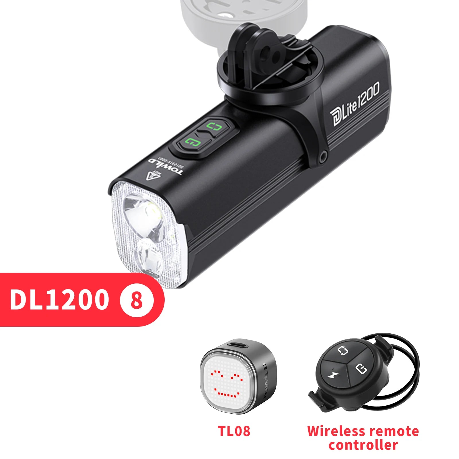 Bicycle Lights 1200LM/1800LM Focus/Flood Beam Dual Light Source LED Smart Bike Front Lights IPX6  Mtb Cycling Headlights