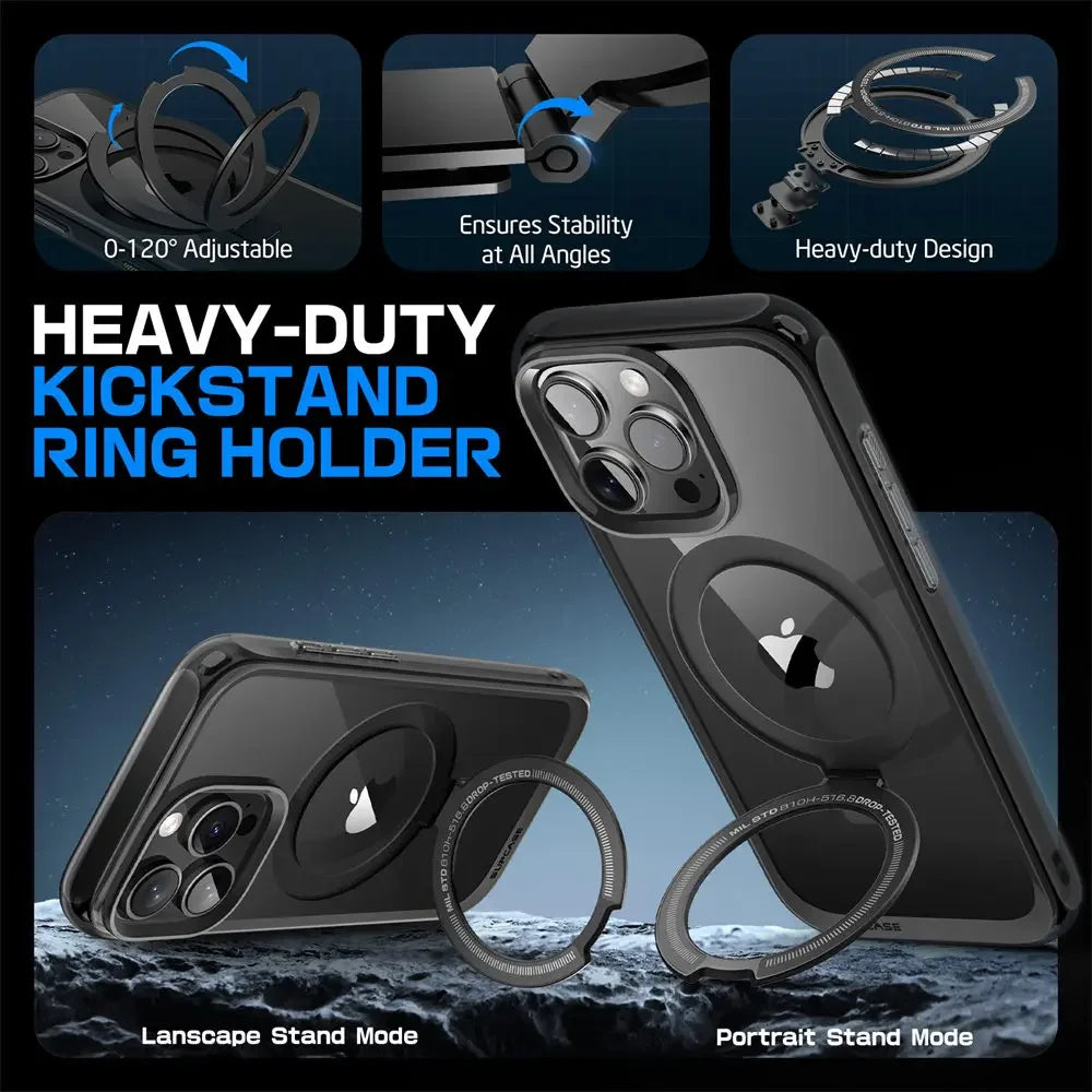 For iPhone 16 Pro Max Case with Camera Control Capture Button UB Mag Stand Series Slim Clear  MagSafe Phone Case