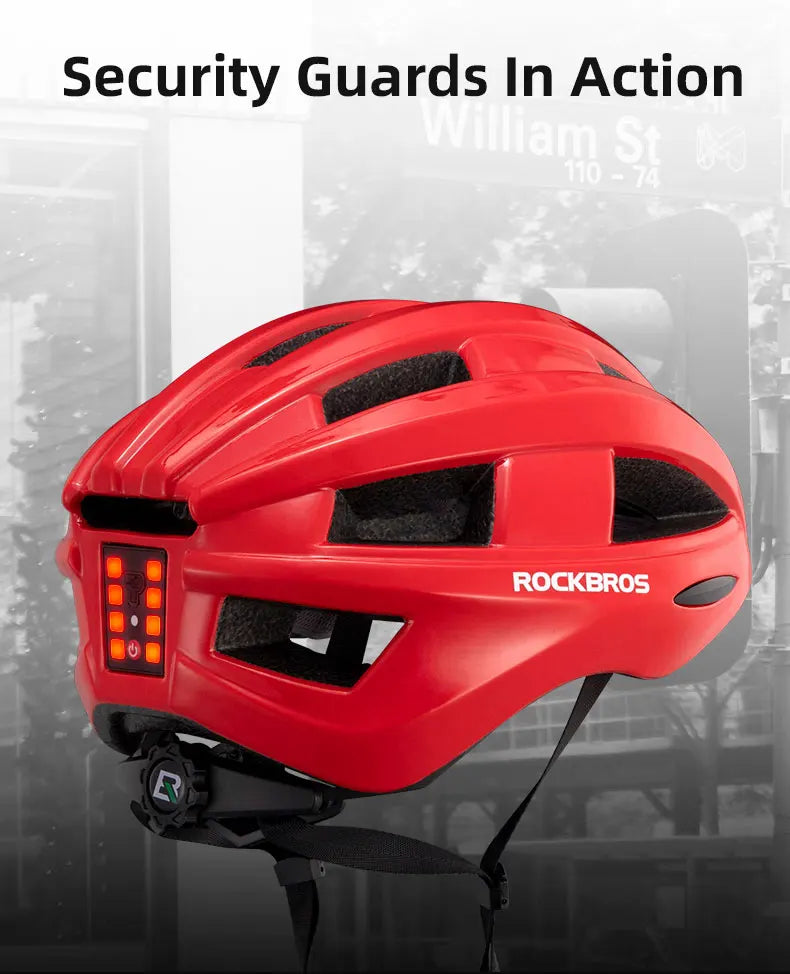Bicycle Light Helmet MTB Road USB Warning Rear Light Cycling Helmet EPS PC Intergrally-molded Bike Helmet