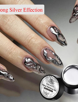 5ml Metallic Painting Gel Polish Strong Silver Effection Nail Art Soak Off Gel Nail Polish Silver Mirror Gel