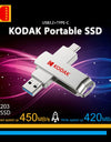 KODAK 1tb Portable SSD USB3.2 Type-C 512GB External Hard Disk 256GB 128GB X203 Mobile Solid State Drive for Desktop/Laptop/PS5