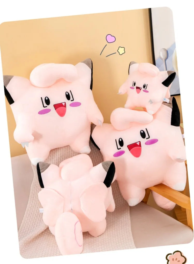 Pokemon Kawaii Clefairy Plush Toy Stuffed Doll Digital Monster Pikachu Cute Kids Birthday Xmas Gift for Boys Girls Sofa Pillow