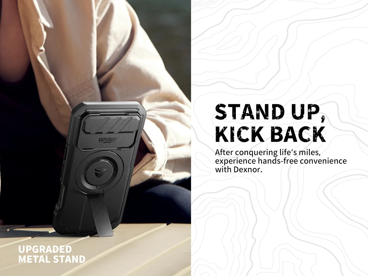 For iphone Air Case Rugged Armor Shockproof Case with Built-in Sliding Camera Cover and Built-in Screen Protector Kickstand