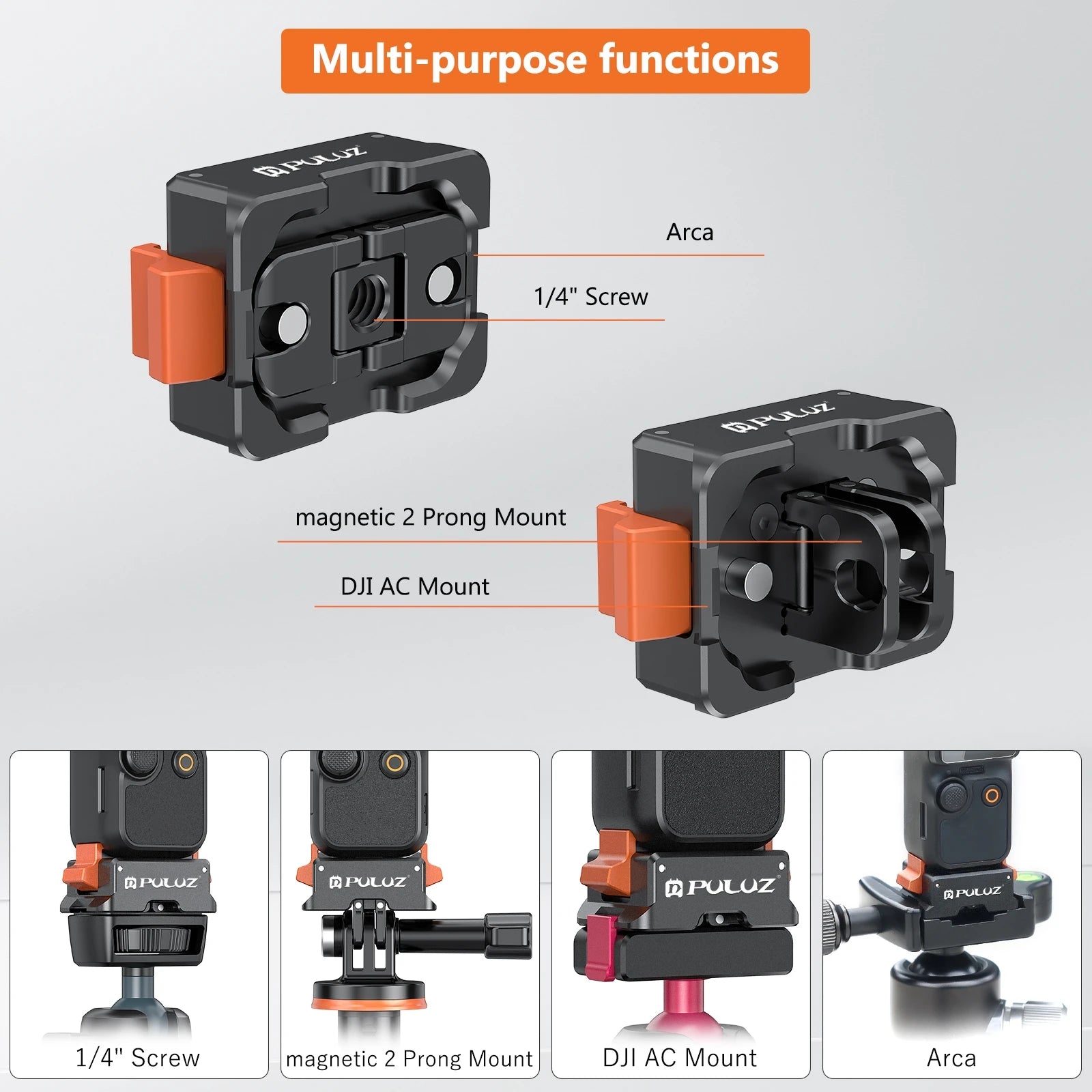 for DJI Osmo Pocket 3 Quick Release Mount Adapter for DJI Osmo Pocket 3 Sport Action Camera Accessories