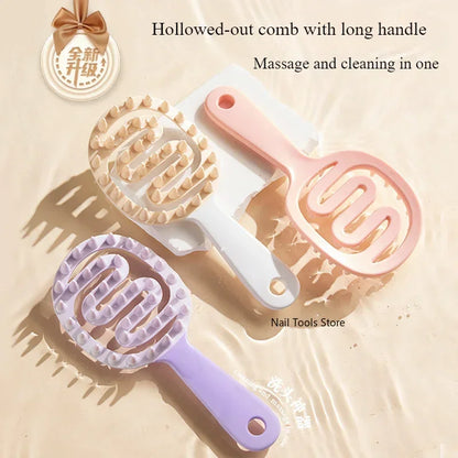 Extended Handle Soft Silicone Shampoo Scalp Hair Massager Hair Washing Comb Shower Brush Bath Spa Massage Brush Beauty Hair Tool