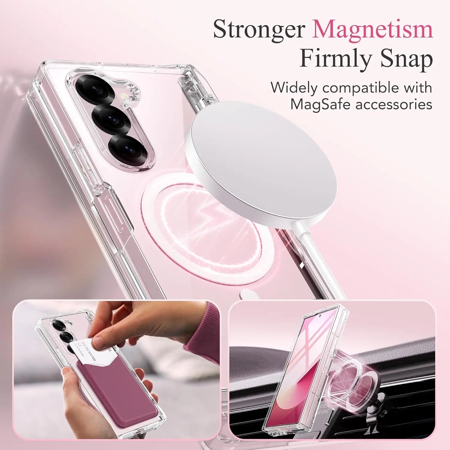 Magnetic MagSafe for Z Fold 6 Case with Hinge Protection Built-in Front Screen Protector Full Body Rugged Shockproof Phone Case