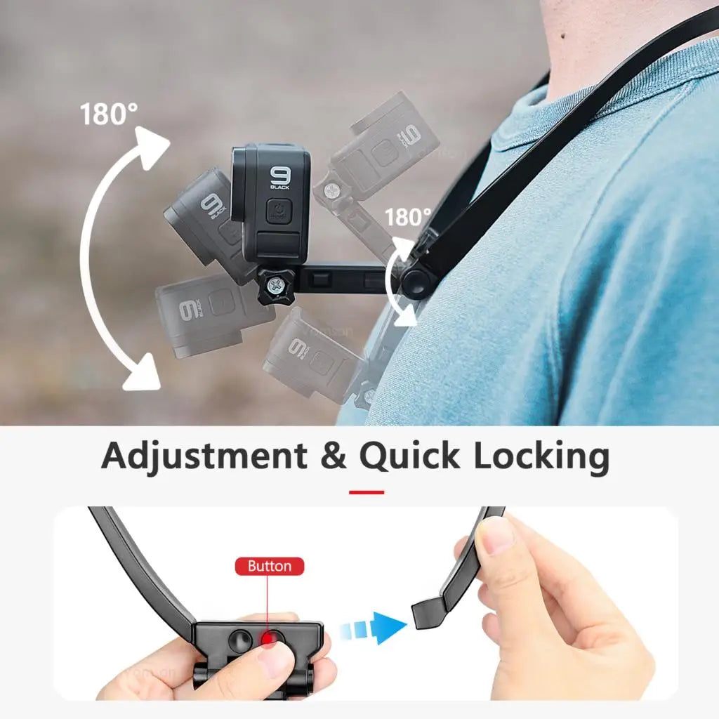 Neck Hold Mount for Insta360 X3 GoPro Hero 11 10 9 DJI Osmo Action Camera Anti-shake Lanyard Strap for GoPro Accessories