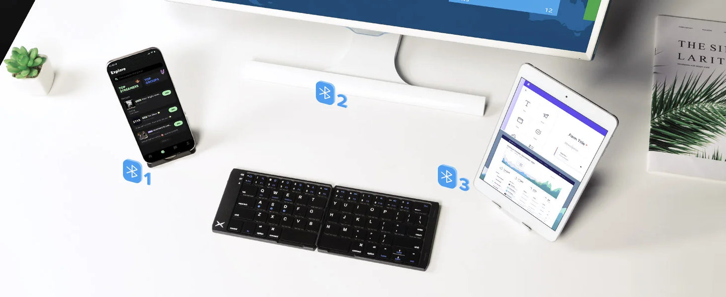 Delux KF19 Folding Bluetooth Keyboard – Ultra Slim Portable