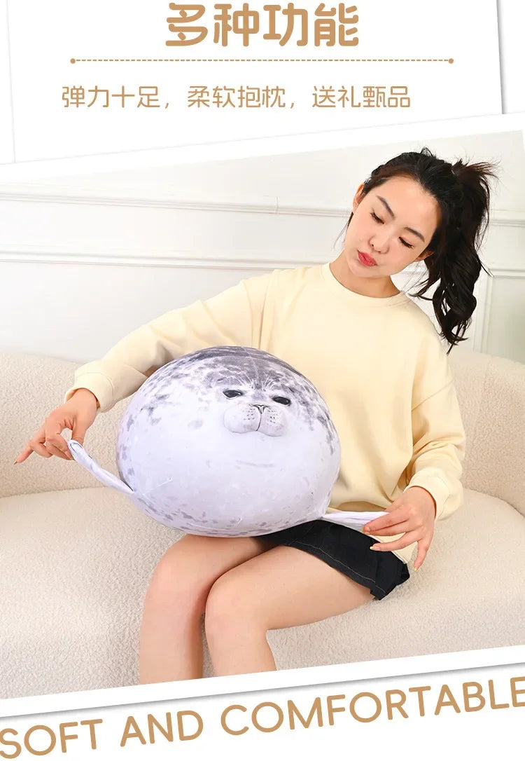 70cm Kawaii Seal Stuffed Animal Seal Plush Toy Soft Cuddly Baby Seal Doll Kids Birthday Gift Plushie Stuffed Animal Pillow