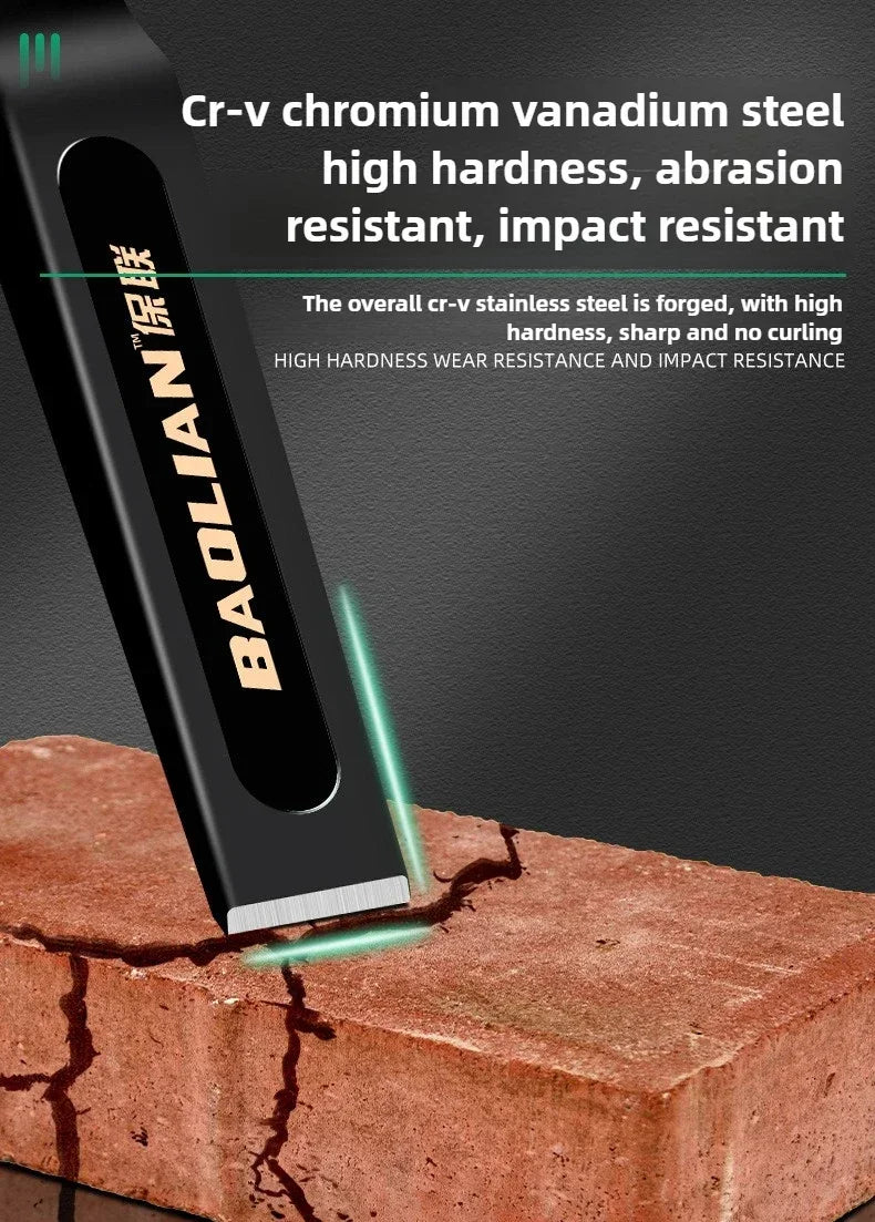 6/8/10/12 Inch Chrome Vanadium Steel Stone Flat Chisel With Hand Guard Construction Cement Masonry Concrete Engraving Cut Tool