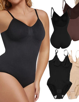 Backless Bodysuit Shapewear for Women Seamless Tummy Control Body Shaper Camis Top Low Back Underwear