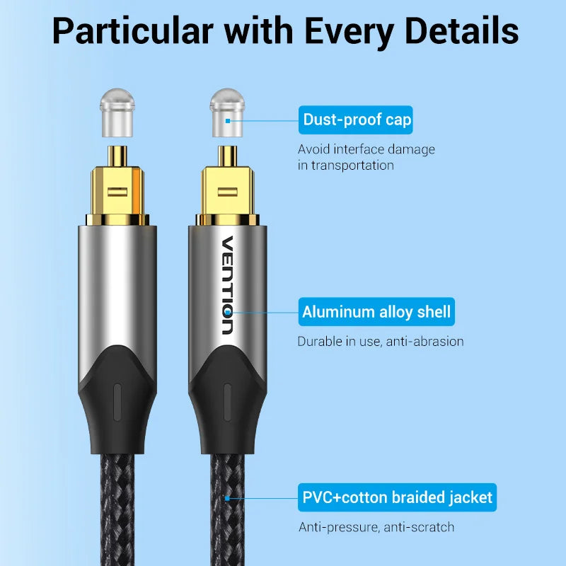 Digital Optical Audio Cable Toslink SPDIF Coaxial Cable 1m 2m for Amplifiers Blu-ray Xbox 360 PS4 Soundbar Fiber Cable